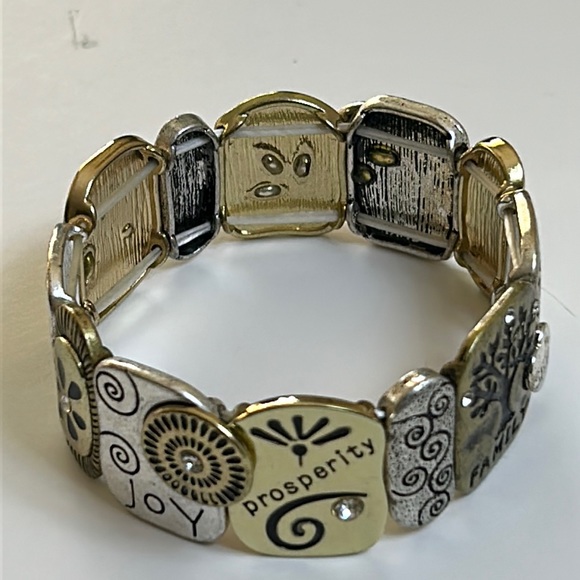 Uplifting - Inspirational - Bracelet - Alternating Gold & Silver Tones - $20 - Picture 1 of 5